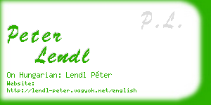 peter lendl business card